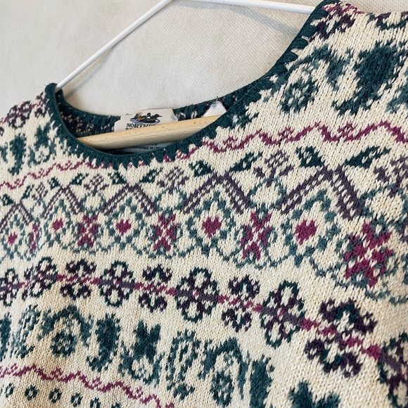 Rare Vintage 80s Northern Reflection Cream Patterned Sweater Size Medium - Picture 10 of 10